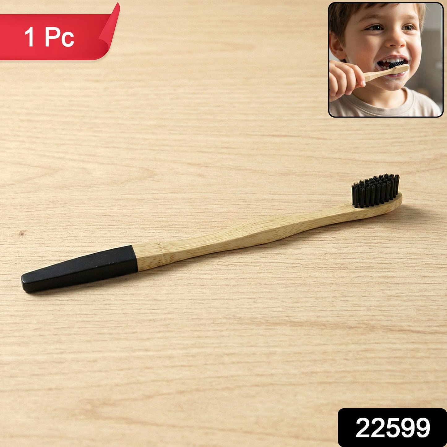 Bamboo Toothbrush – Eco-Friendly & Soft Charcoal Bristles (mix Desing)