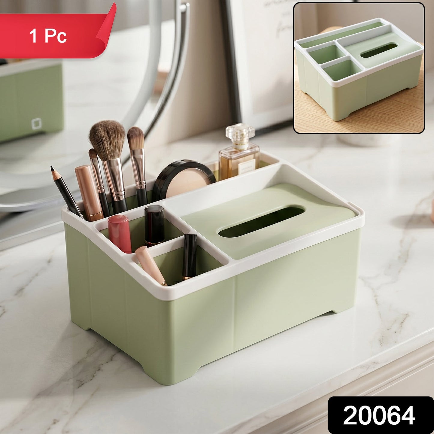 All-in-One Plastic Organizer Box – Neat Storage with Tissue - main product view