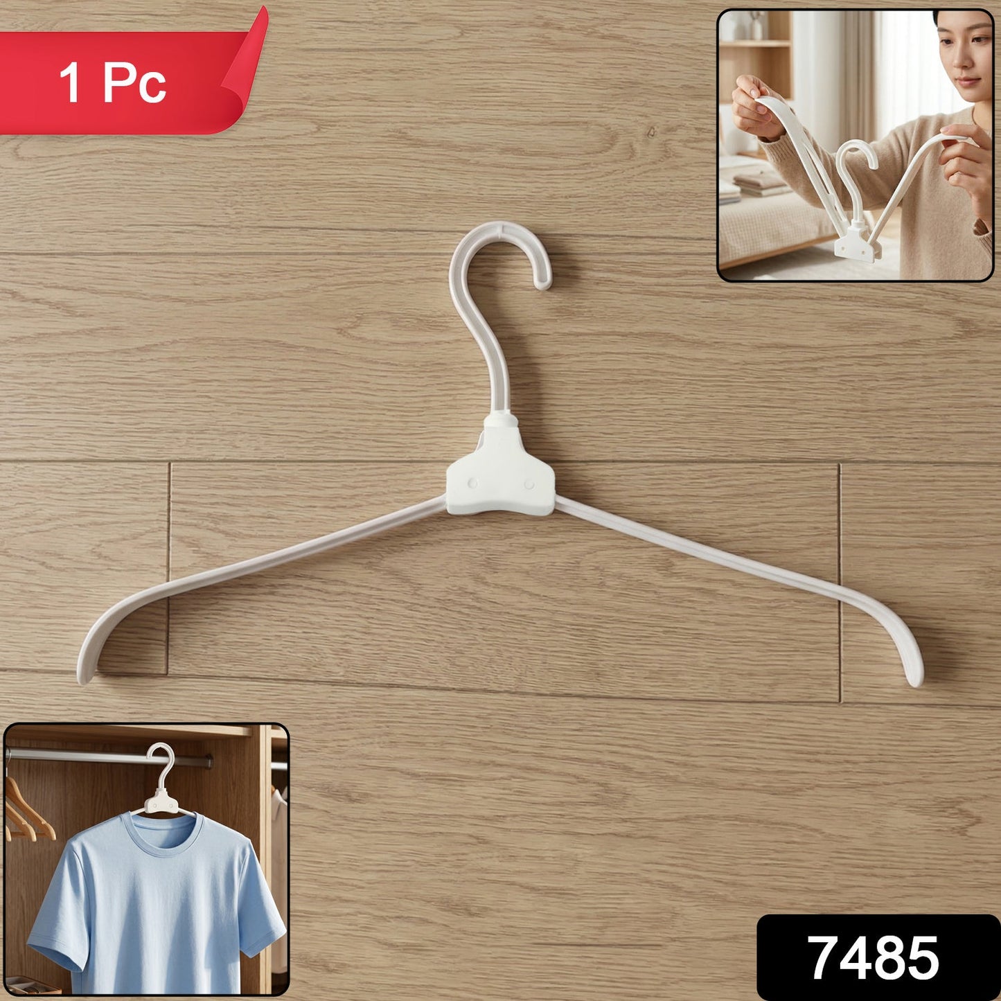 Space-Saving Plastic Clothes Hanger – Travel Friendly - main product view