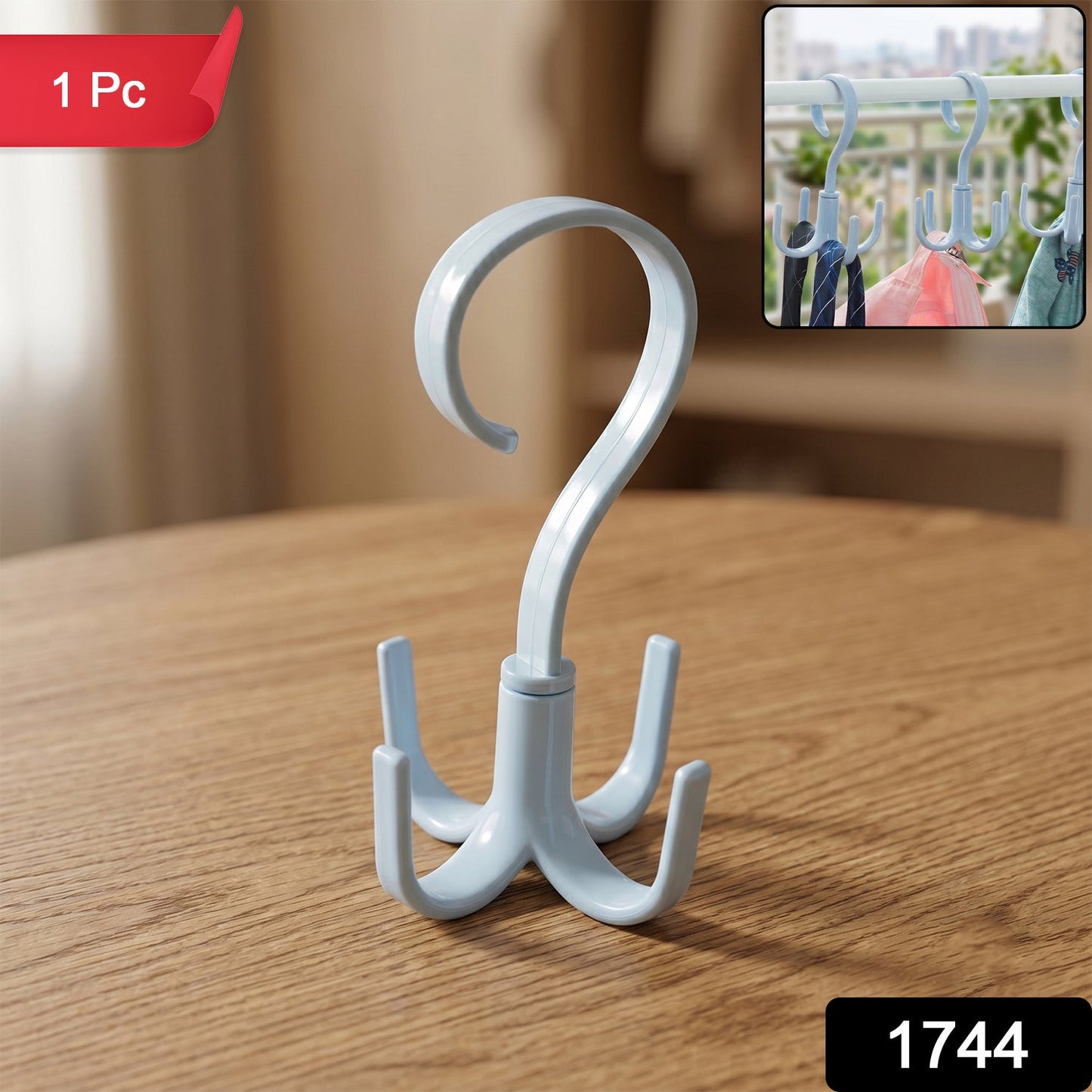 Space-Saving 360° Rotating Multipurpose Hook Hanger – Organizer - main product view