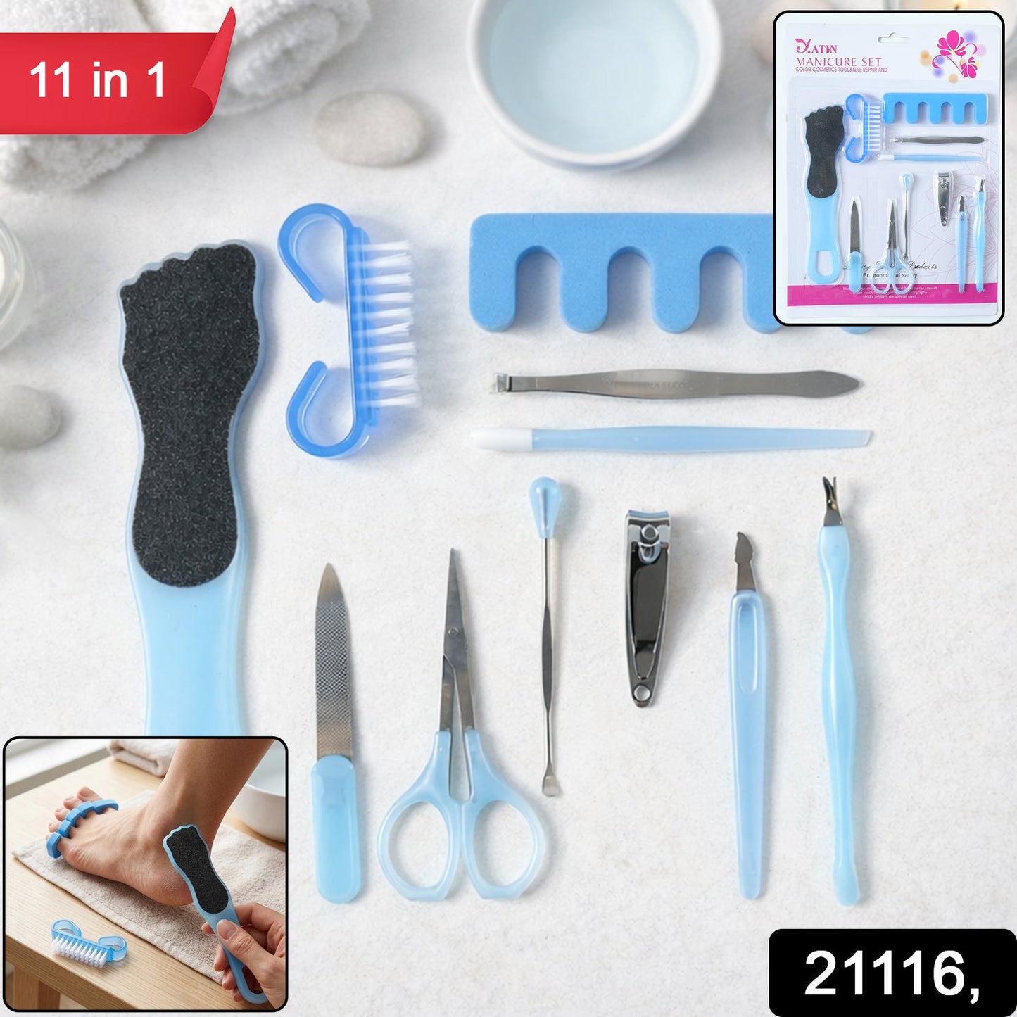 11 in 1 manicure pedicure kit – Complete nail care for home and salon