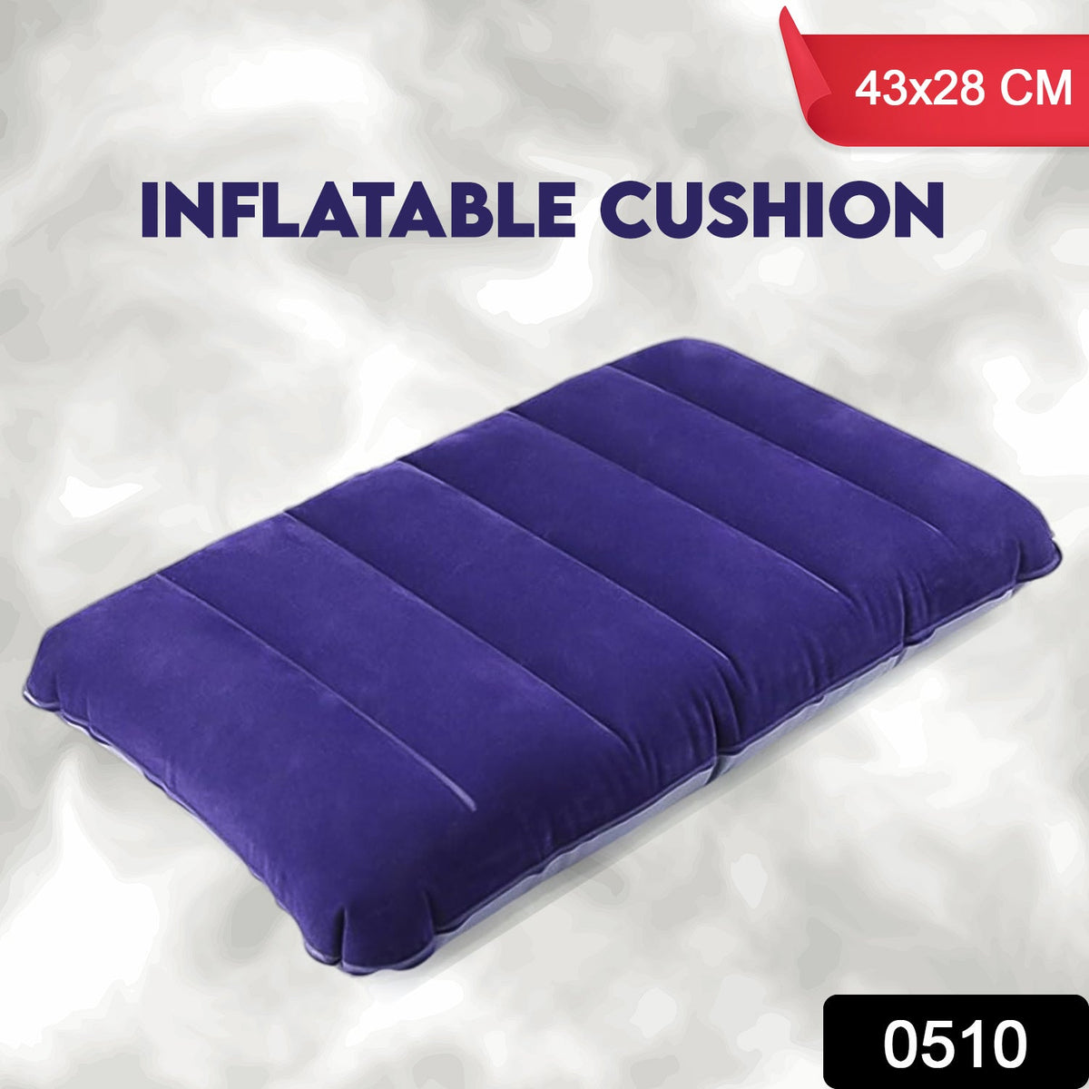 Inflatable Travel Pillow – Velvet Air Comfort (Blue)
