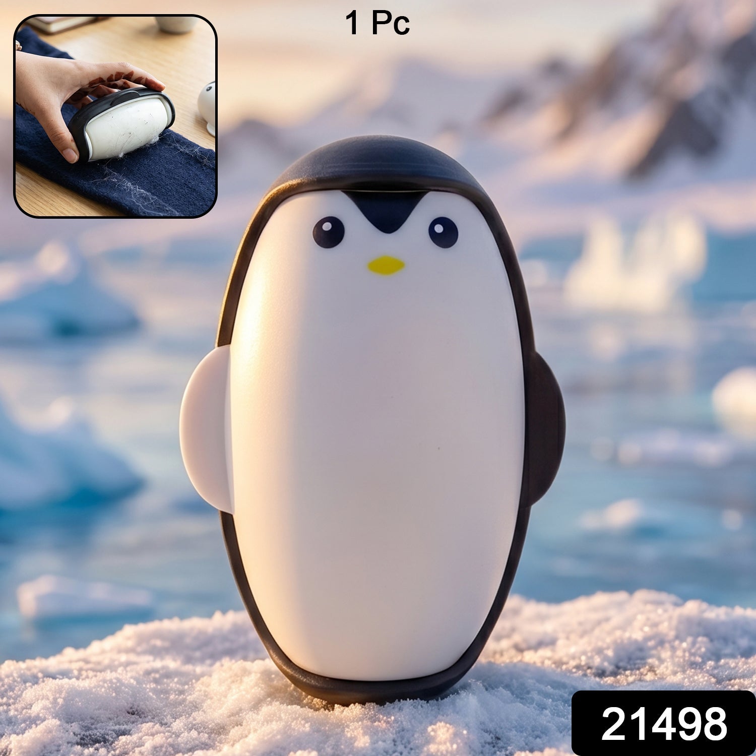 Reusable Penguin Lint Roller – Compact Cleaning Solution - main product view