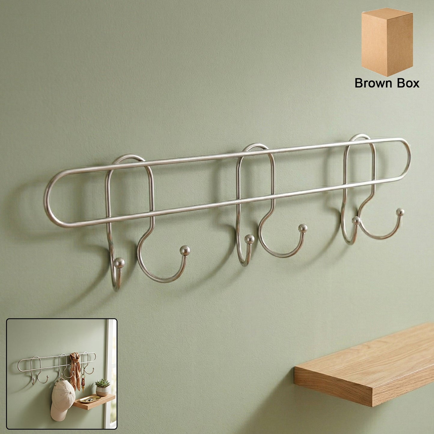 Heavy-Duty Wall Mounted Metal Hook Rack – Sleek & Organizer