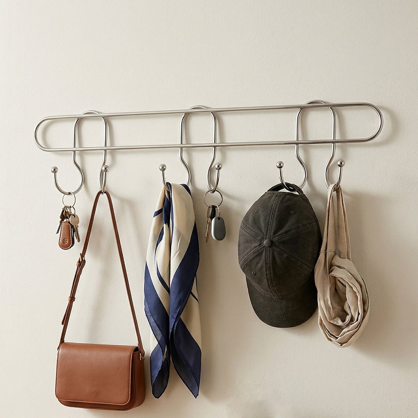Heavy-Duty Wall Mounted Metal Hook Rack – Sleek & Organizer