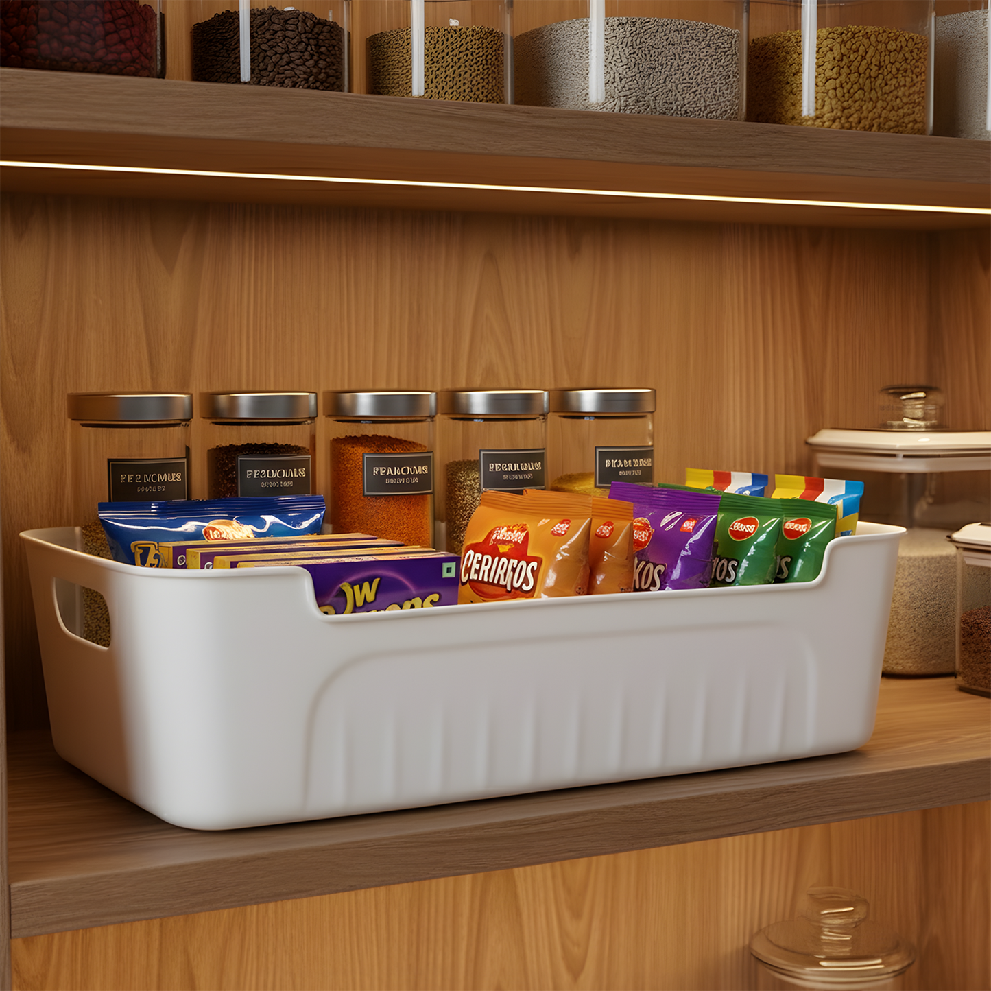 All-in-One White Plastic Storage Basket Set – Durable